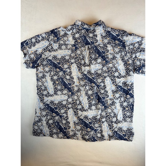 Columbia Sportswear Company Mens L Fish Print Button Up Short Sleeve Shirt Large - Picture 9 of 9